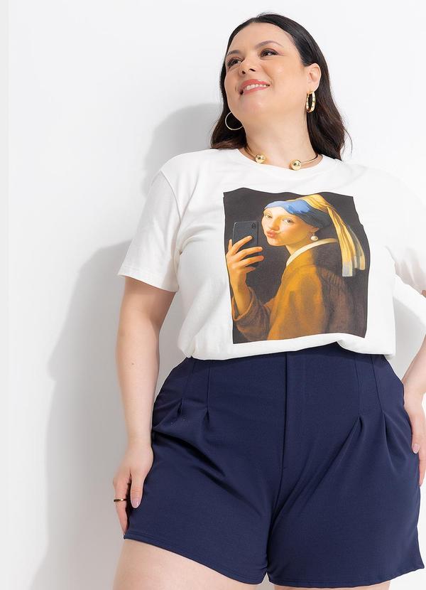 Blusa Off White em Algodão Penteado