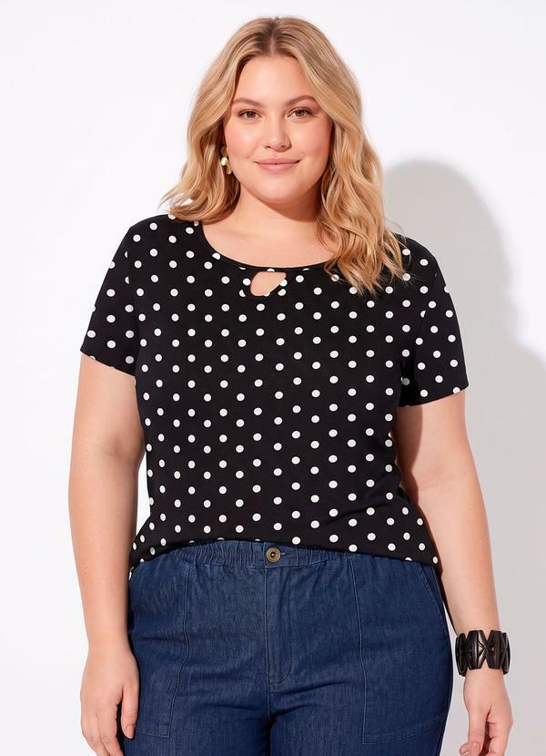 Blusa Póa Preta Plus Size Marguerite