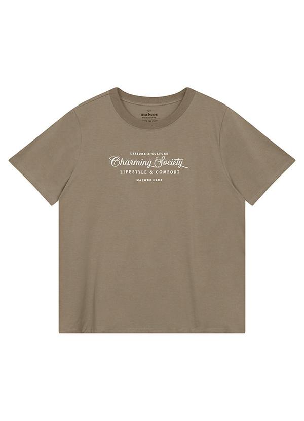 Camiseta Ampla Charming Society Taupe