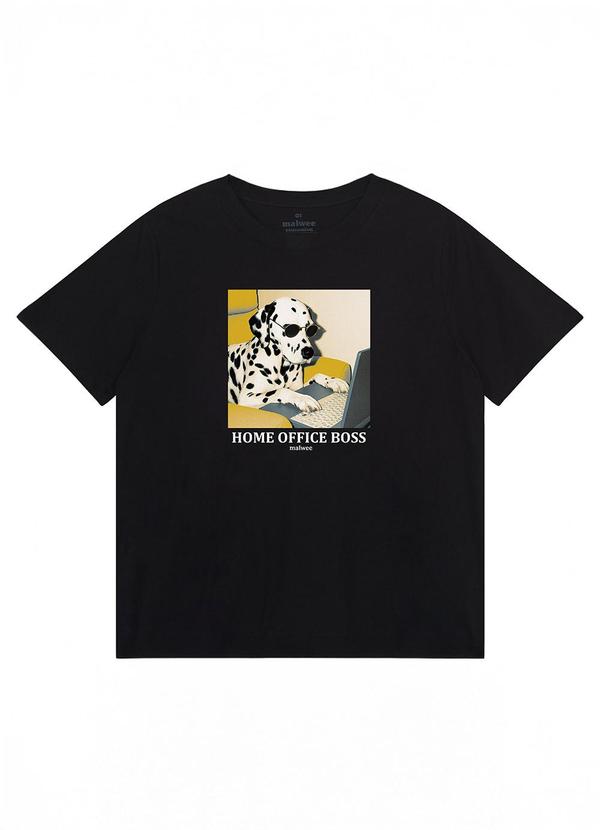Camiseta Ampla Home Office Boss Preto