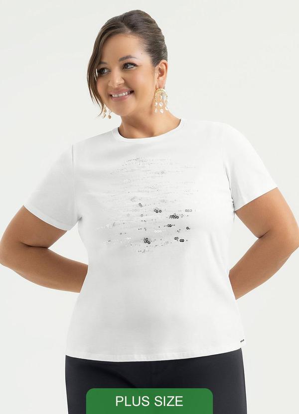 T-Shirt Plus Size em Algodão Branco