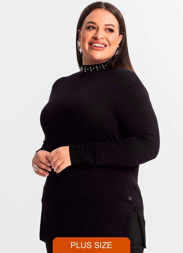 Blusão Feminino Plus Size Preto