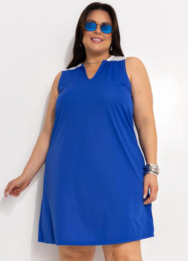 Vestido Azul Bic em Malha