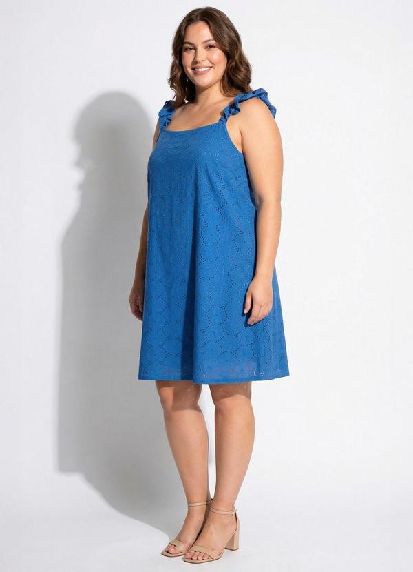 Vestido Azul Royal em Malha Laise