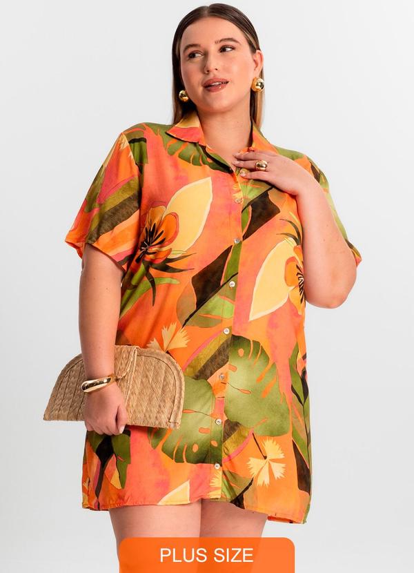 Vestido Chemise Curto Laranja