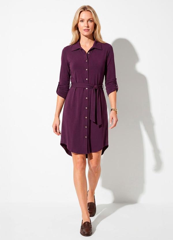 Vestido Chemisier Curto Vinho