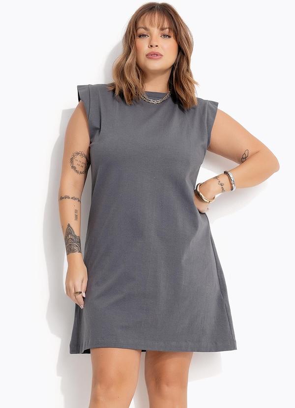 Vestido Cinza em Malha Cotton
