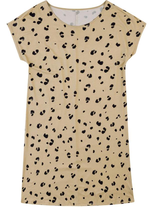 Vestido Curto Animal Print em Malha PlusBege