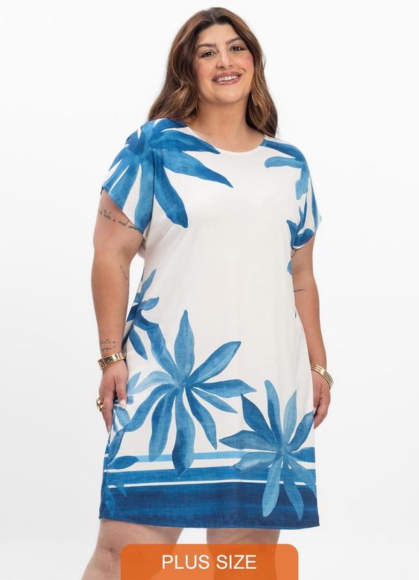 Vestido Curto Feminino Plus Size Azul
