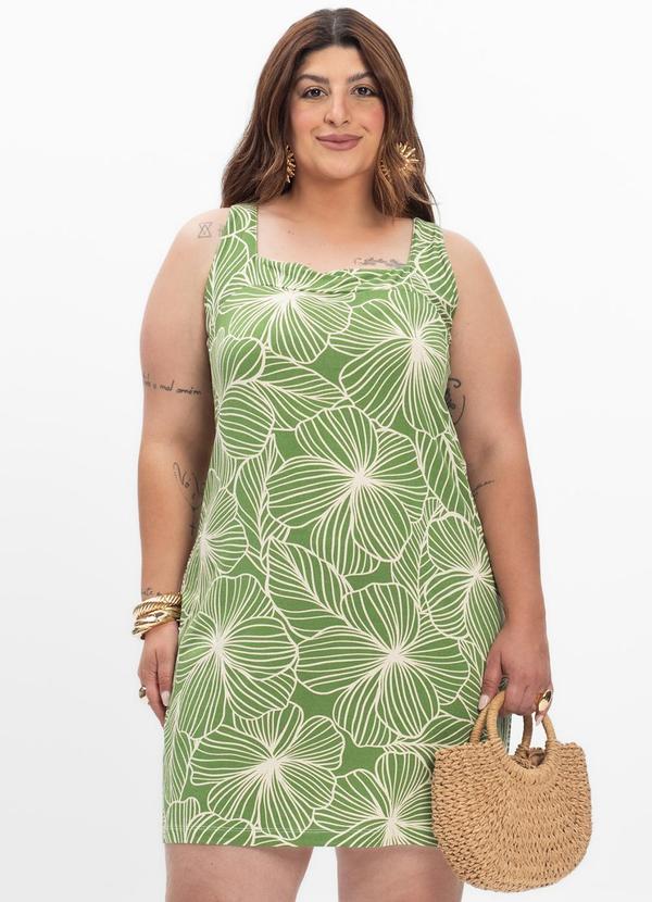 Vestido Curto Feminino Plus Size Verde
