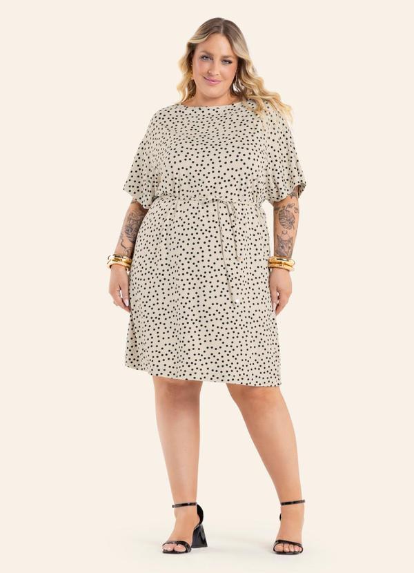 Vestido Feminino Curto Estampado Bege