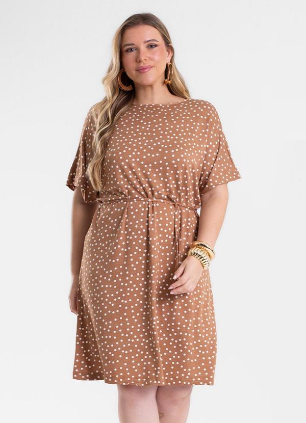 Vestido Feminino Curto Estampado Marrom
