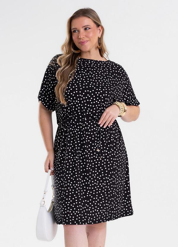 Vestido Feminino Curto Estampado Preto