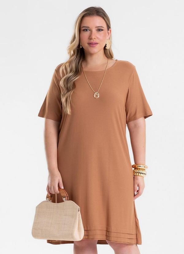 Vestido Feminino Curto Viscose Marrom