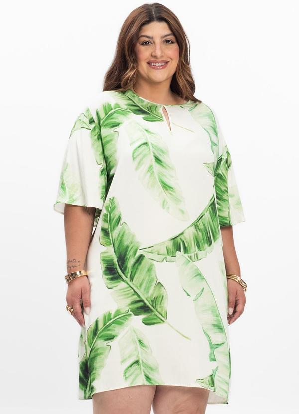 Vestido Feminino Plus Size Curto Bege