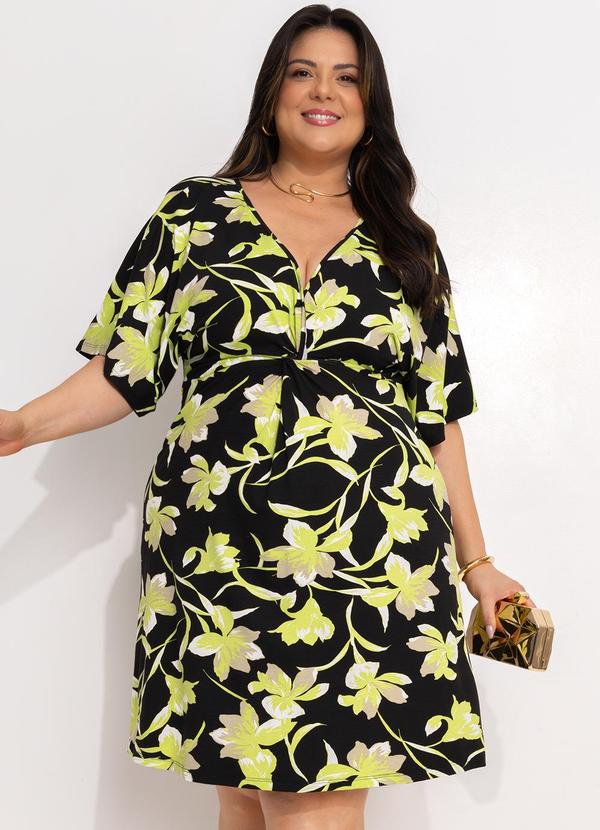 Vestido Floral Lima em Malha de Viscose