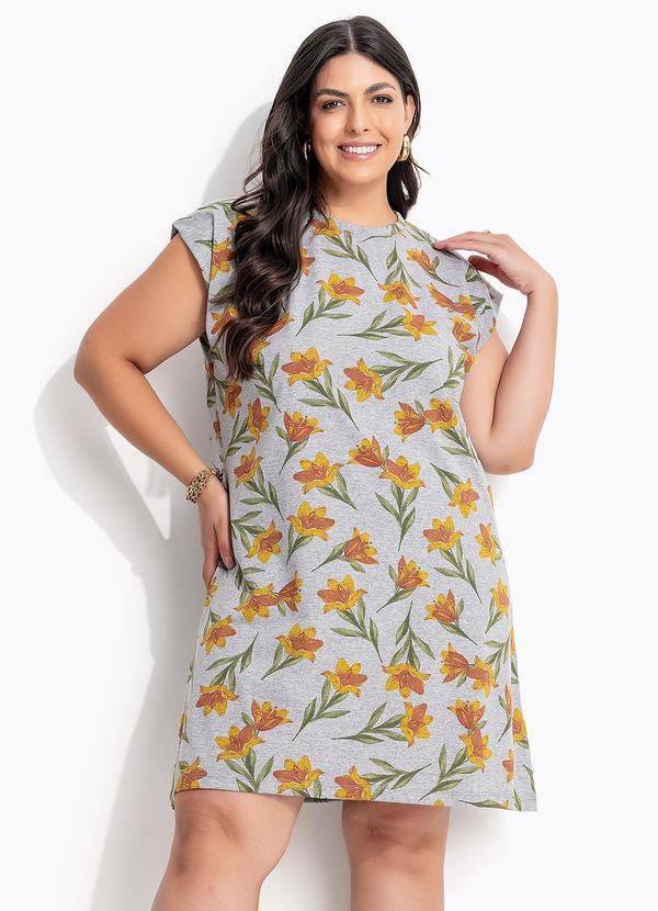 Vestido Floral Mescla em Meia Malha