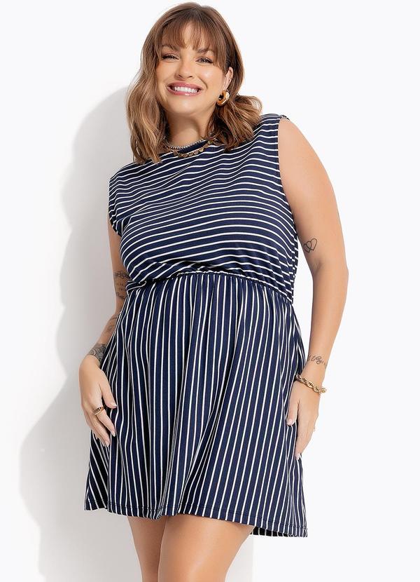 Vestido Listra em Meia Malha Listrada