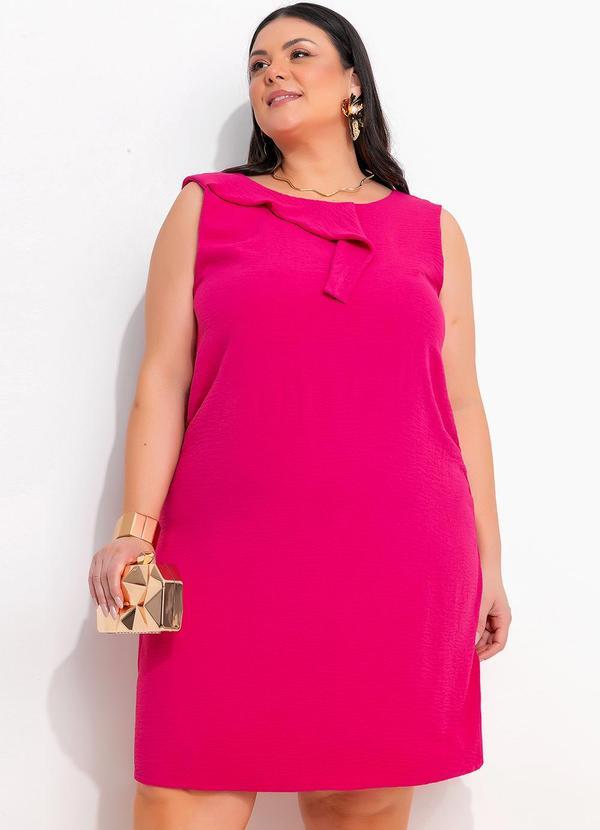 Vestido Pink em Crepe Plano