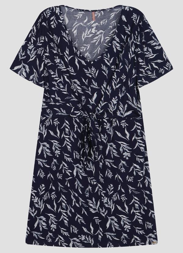 Vestido Plus Size em Tecido Plano Azul
