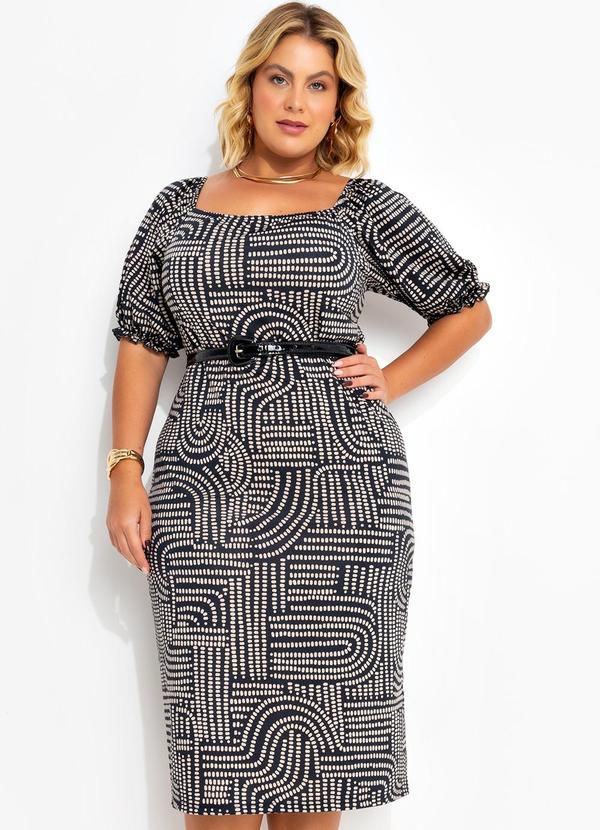 Vestido Poá Desalinhado em Malha Fria