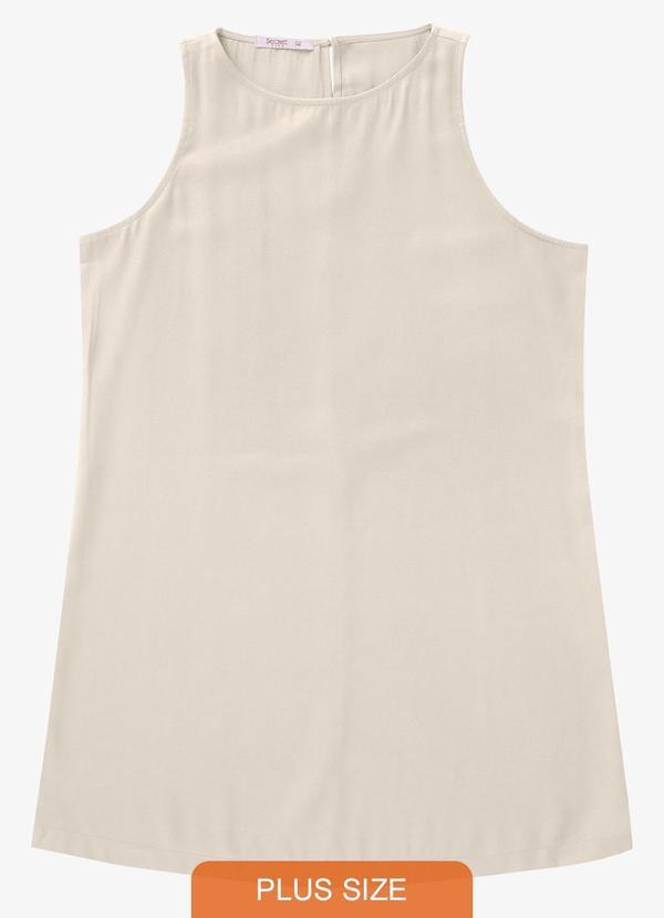 Vestido Regata Plus Size Bege