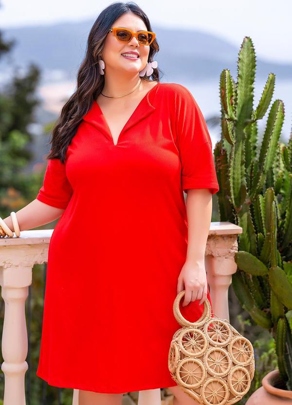 Vestido Vermelho em Canelado
