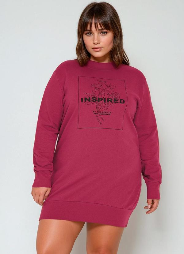 Vestido Vermelho em Moletom Plus Size