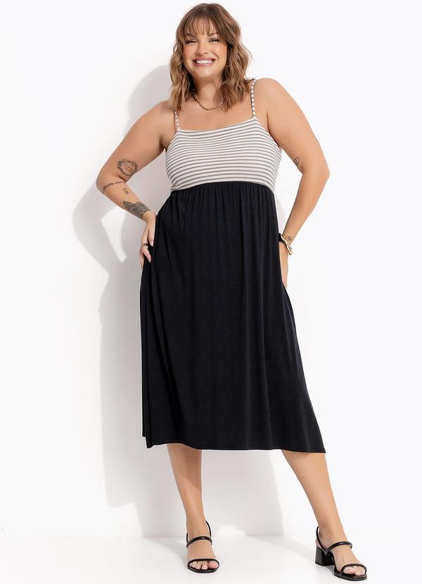 Vestido Preto em Malha Texturizada