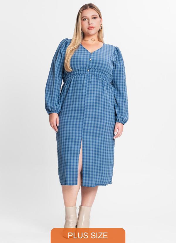 Vestido Plus Size em Air Flow Azul