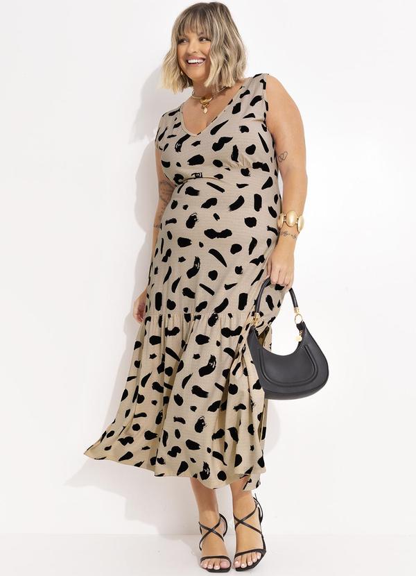 Vestido Abstrata em Malha de Viscose