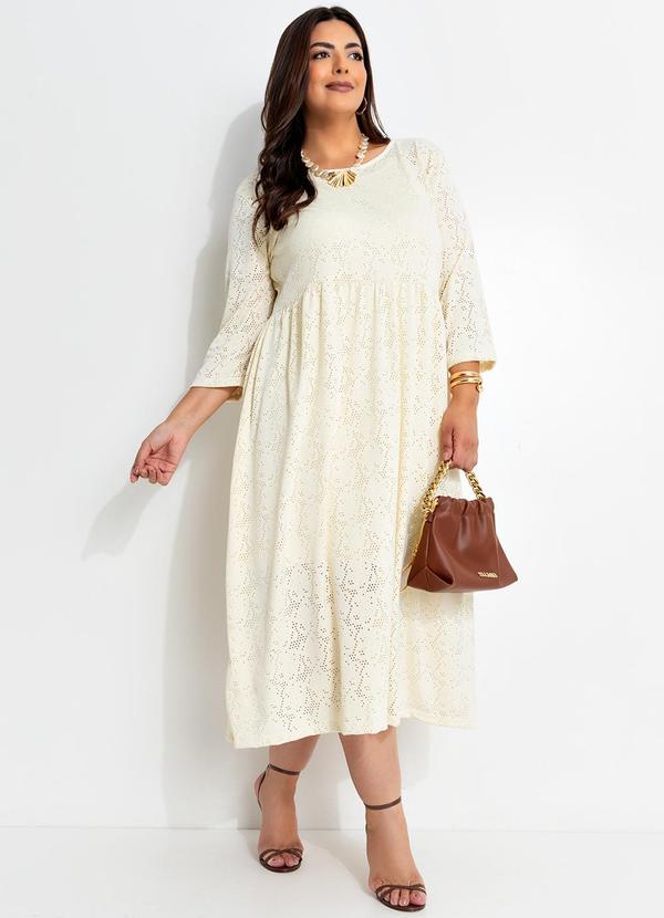 Vestido Amarelo Pó em Malha Laise