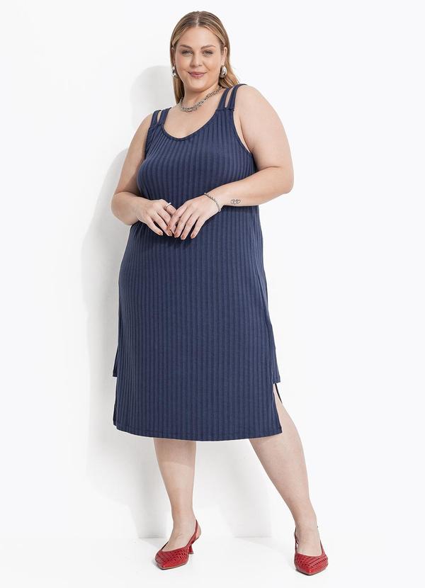 Vestido Azul Marinho em Canelado