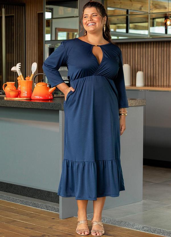 Vestido Azul Marinho em Malha