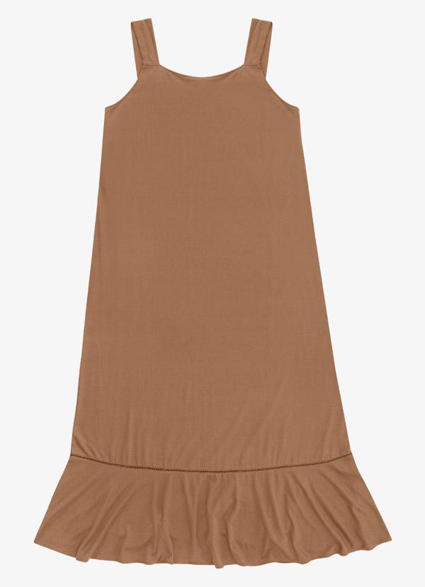 Vestido Feminino Super Midi Viscose Marrom