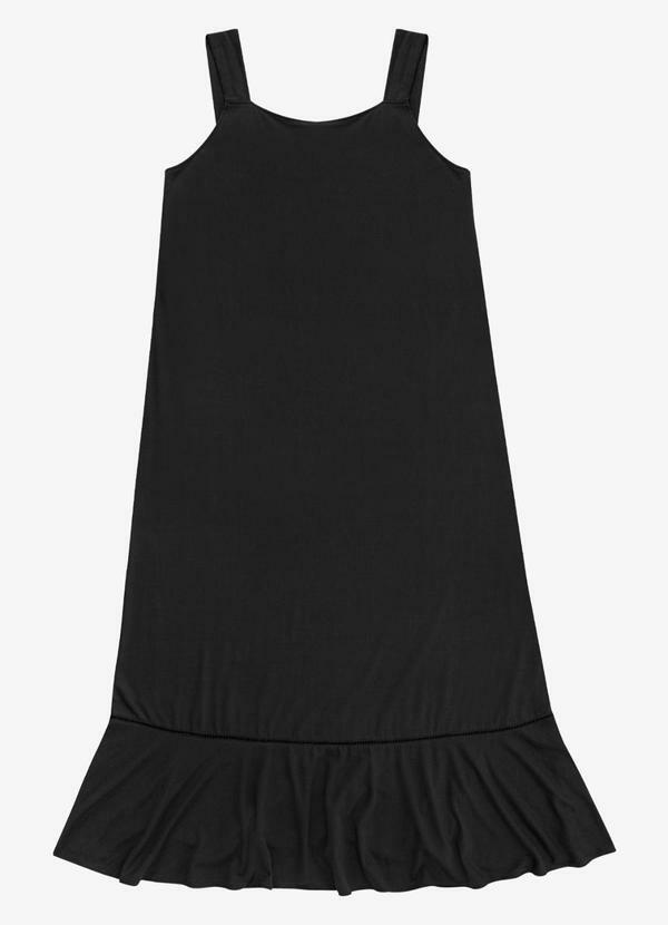 Vestido Feminino Super Midi Viscose Preto