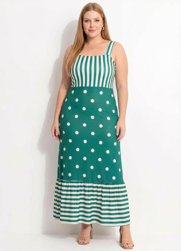 Vestido Listrado Verde em