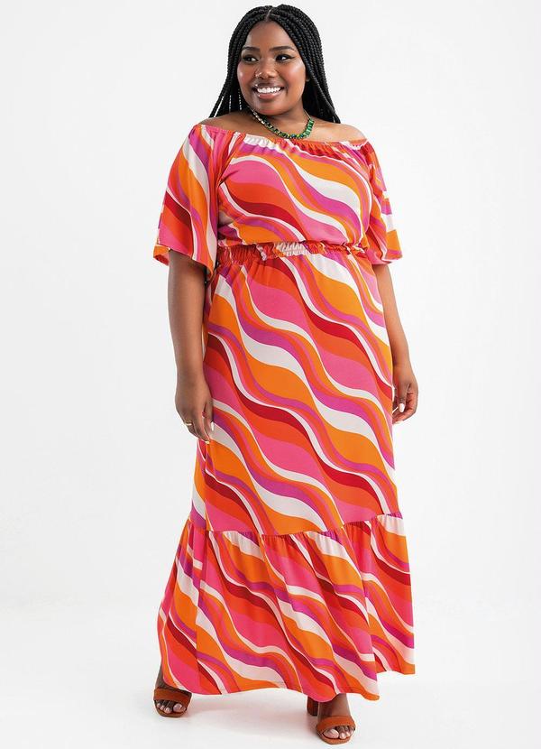 Vestido Psicodélico Rosa em Poliflex