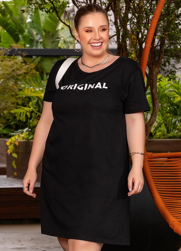 Vestido Preto em Malha de Algodão