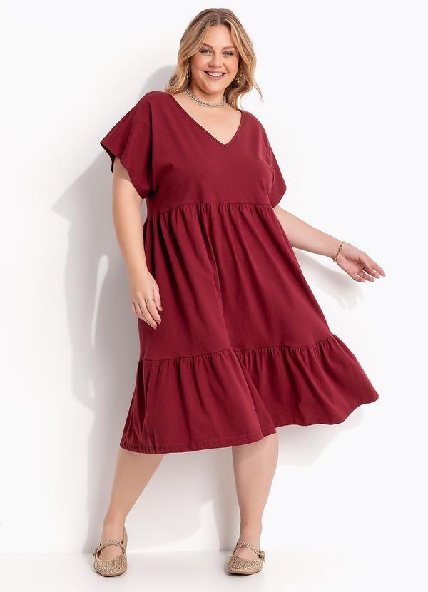 Vestido Vermelho em Malha de Algodão