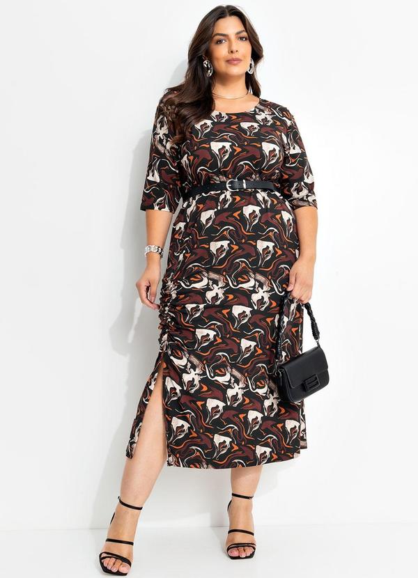 Vestido Abstrato em Malha de Viscose