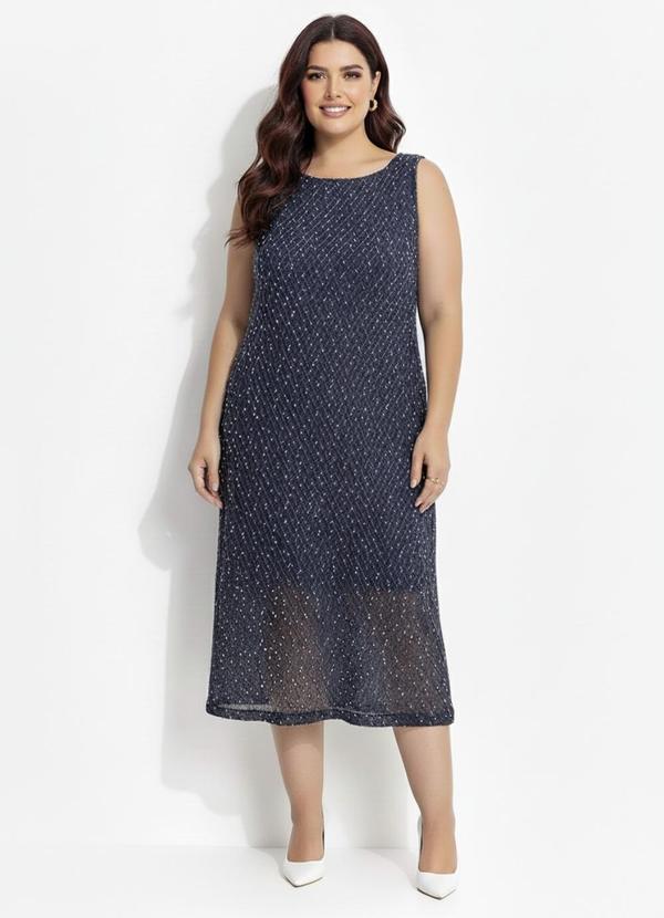 Vestido Azul em Malha Tricot