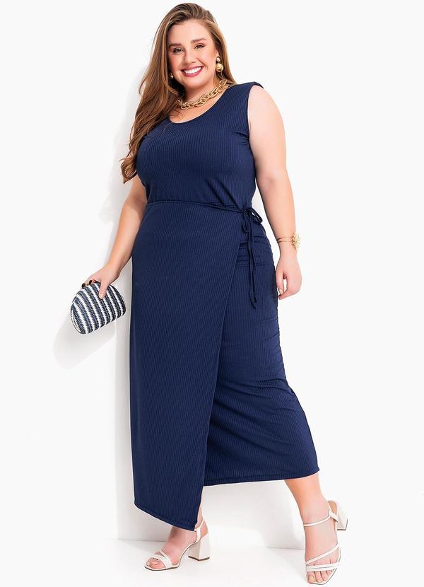 Vestido Azul Marinho em Canelado
