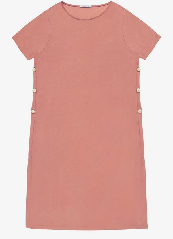 Vestido Feminino Plus Midi Rosa