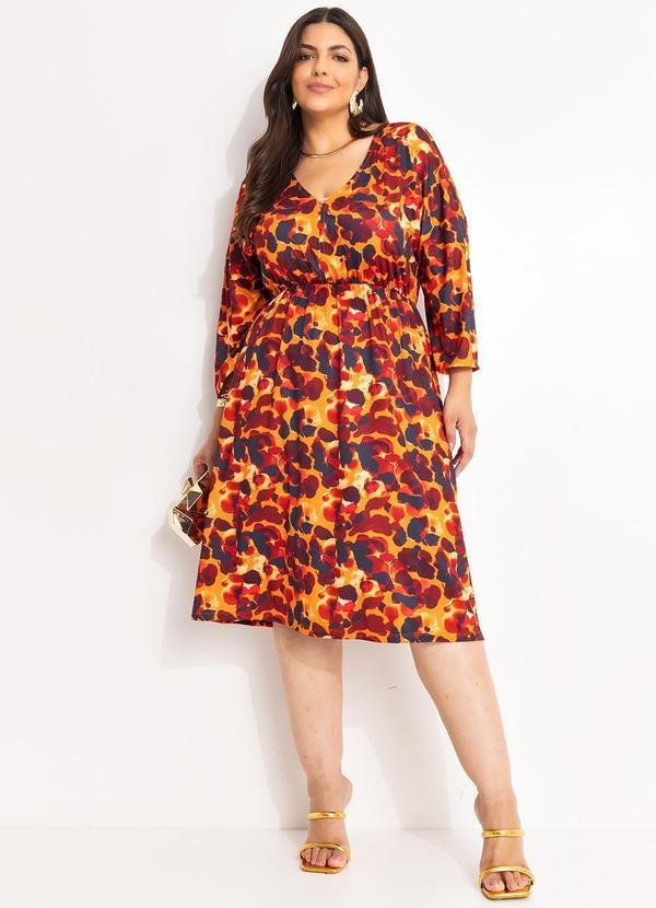 Vestido Fogo Mesclado em Malha Fria