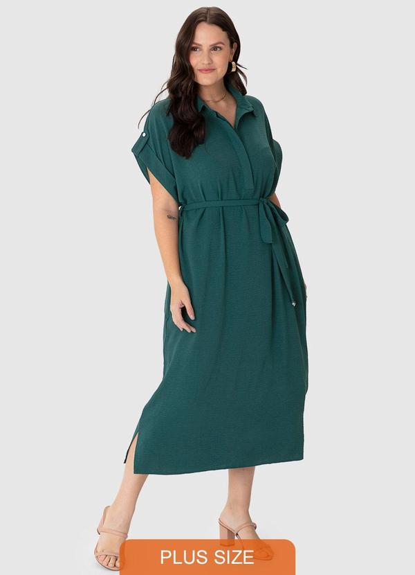 Vestido Mídi Chemise Mullet Plus Verde