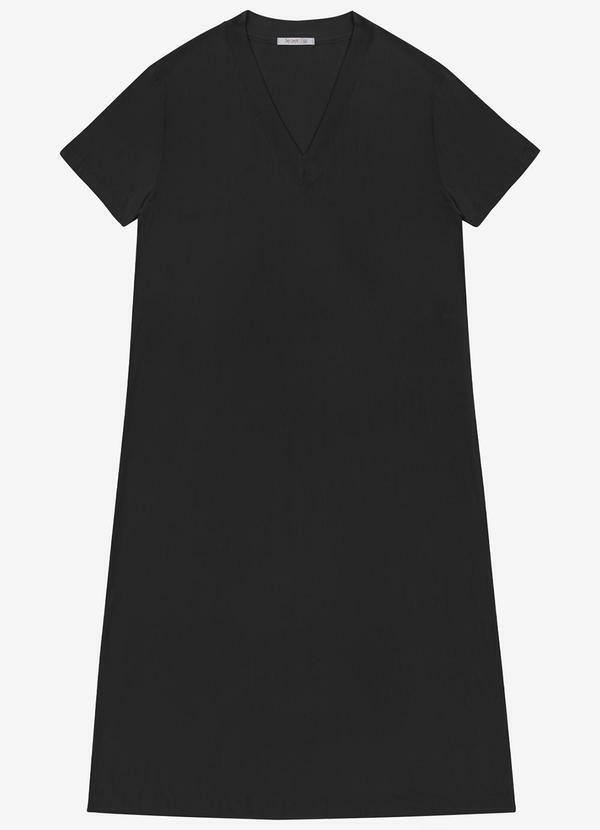 Vestido Midi Feminino Plus Size Preto