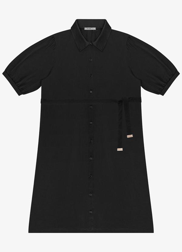 Vestido Midi Manga 3/4 Plus Size Preto