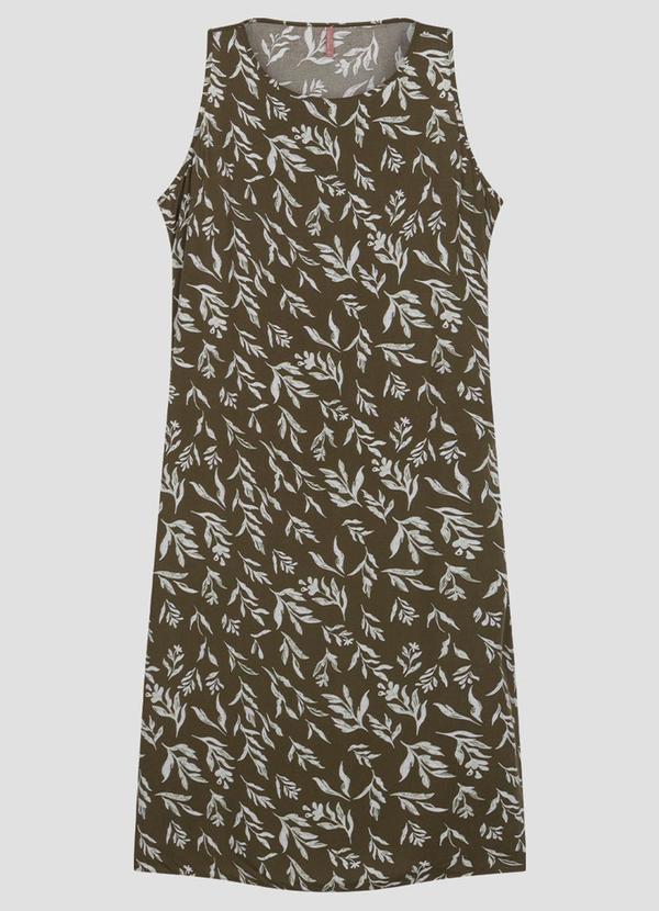 Vestido Plus Size em Tecido Plano Verde