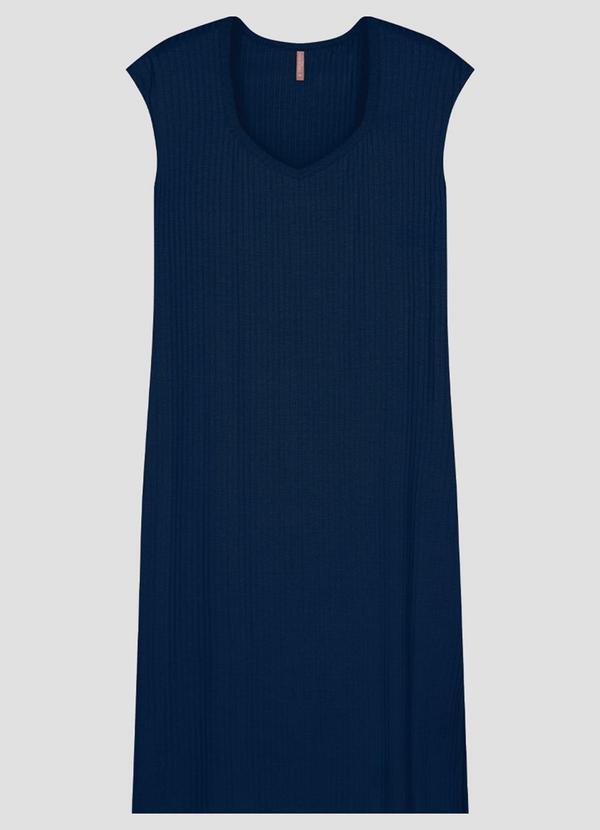 Vestido Plus Size em Viscose com Elastano Azul